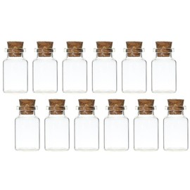 Generic 12Pack 10Ml Empty Cute Glass Bottle with cork Stopper DIY Decoration Mini Glass Vials Cork,For Wedding Favors,Message Glass Bottle Vial Cork, Crafts Home Decorations,Small glass wishing vials