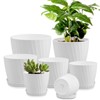 YNNICO Plant Pots with Drainage Holes and Saucers, 7.5, 7,