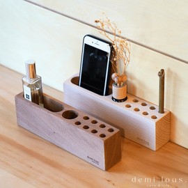 Wood Pen Stand, Pen Holder, Wooden Small Storage Design, Stylish, Natural, Scandinavian Style, Tabletop, Desk, Interior, Stationery, Desk Organizer, Gift (Light Brown)