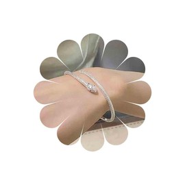Xduargs Boho Snake Hand Bracelet Silver Snake Cuff Bangle Bracelet Vintage Serpent Snake Open Cuff Bracelet Adjustable Animal Snake Chain Bracelet Jewelry for Women