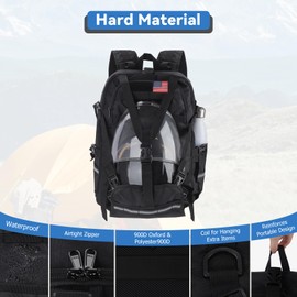 Bvomheez Helmet Backpack for Motorcycle Cycling, Helmet Holder Storage Cycling Bag, 35L Large Capacity Waterproof Riding Use, Extensibility up to 180°, Travel Hiking Backpack for Men