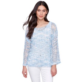 Charlie B Tranquility Crocheted Sweater Bluebell