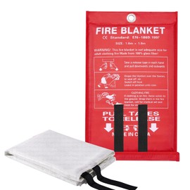 BXFRAE Emergency Fire Blanket, 40"x40" Flame Suppression Fiberglass Fire Blankets for Home Kitchen Camping Car Office Warehouse (1)