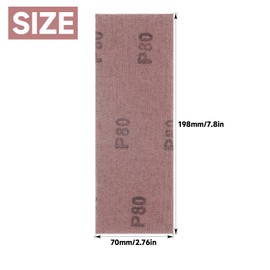 Shineboc 50 pcs Mesh Sanding Sheets, 70 * 200mm Mesh Hook and Loop Sanding Pads 80 Grit Dust Free Abrasive Net Sander Disc Anti-Blocking Grinding Polishing Sandpaper for Wood Furniture