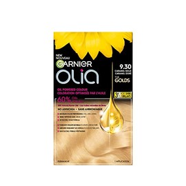 Garnier Garnier Olia Permanent Hair Dye, Ammonia-Free Hair Color, 9.30 Caramel Gold, Long-Lasting Hair Shine With 60% Oils, 1 Application