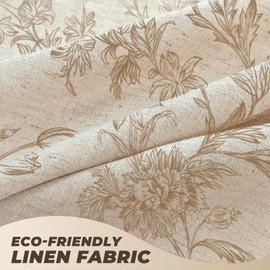 TURKIO Floral Shower Curtain Beige Linen Shower Curtain Rustic Vintage Shower Curtains Boho Farmhouse Shower Curtains for Bathroom French Country Cottagecore