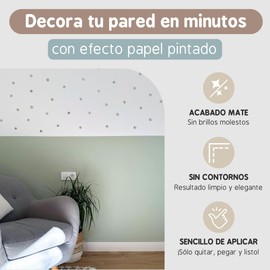 TRESXICS Decorative Wall Stickers for Children, Watercolor Dots, 100 Pieces, Original and Durable Vinyl Wall Sticker, Children's Wallpaper Effect, Easy Application and Removable (Green)