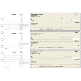 ABC Manual Checks for Business 3 on a Page with Stub Voucher, 250 Checks (Gold)