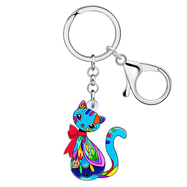 LONYOO Llavero de acrílico con diseño de gatito y gato,
