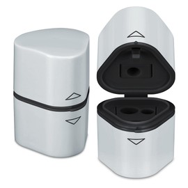 Pencil Sharpeners with Container – Perfect for Kids, Students, Artists – Manual Pencil Sharpener Pack of 2 (Grey)