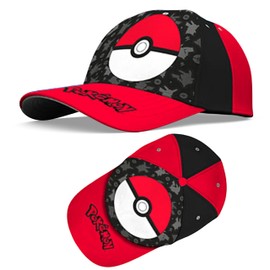 Pokémon Baseball Cap for Kids – Red Adjustable Cotton Hat for Boys & Girls Ages 3-6 – Toddler Sun Hat with Velcro Strap – Cartoon Character Cap for Summer, Outdoor, and Everyday Wear