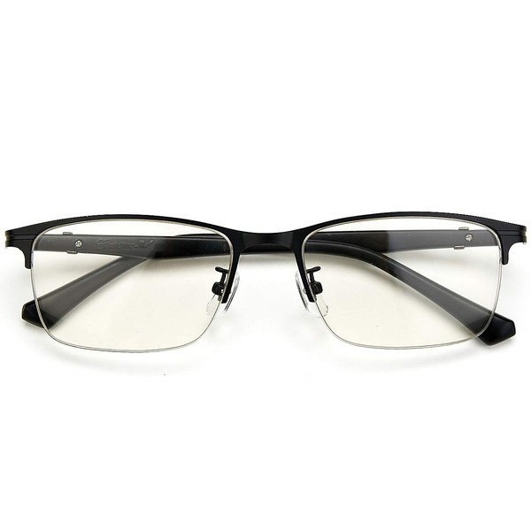 Progressive - Gafas de lectura multifocales para computadora de medio marco, gafas presbíopas, protección de luz azul, para hombres, Negro, Estandar