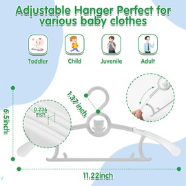 Kids Cute Bear Plastic Hangers - 20 Pcs Baby Hangers for Baby Closet Organizer, Standard Use for Toddler, & Child Clothes - Ideal for Boys & Girls Closet, Clothing, Pants, Coats, & Nursery Room Decor