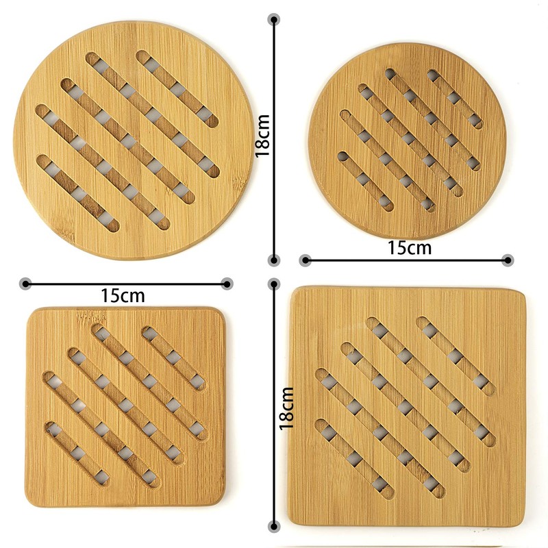 Efbock Bamboo Trivet, Home Kitchen Bamboo Hot Pads Trivet, Heat