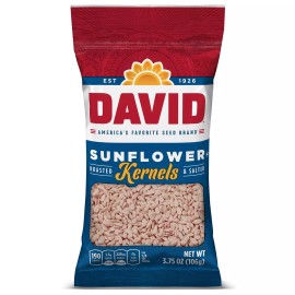 DAVID Original Sunflower Kernels 3.75 oz Pack of 12 Roasted and Salted Snacks
