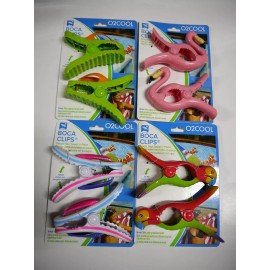 Boca  New Set Boca Clips BEACH Towel Holder Your Choice of Set - Set of 2 BOCA Clips PINK FLAMINGO Beach Towel Hold