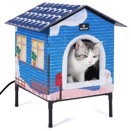 MARUNDA Heated Cat Houses for Outdoor Cats in Winter, Heated cat House for Indoor and Kitty Shelter for Your Pet to Stay Warm and Cozy,Waterproof & Easy Assemble.(2 Step Finish)