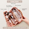 Premium PU Leather Waterproof Makeup Organizer Bag with Dividers,Handle, and