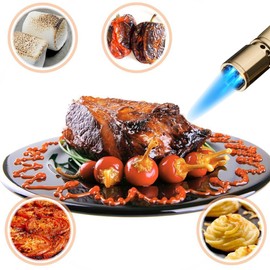 larruping Gold Kitchen Cooking Culinary Welding Soldering Torch Butane Lighter Windproof Adjustable Refillable Safe Torch for Camping BBQ Repair Gadget Jewelry Machinery