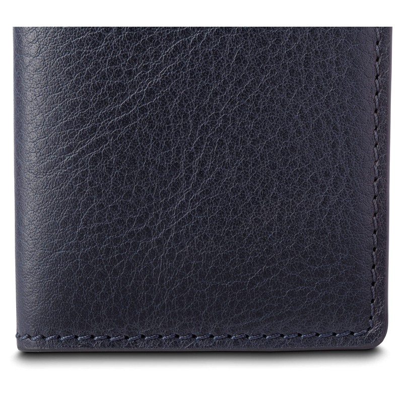 Bosca Navayo Card Case All Leather Wallet Blue-Black