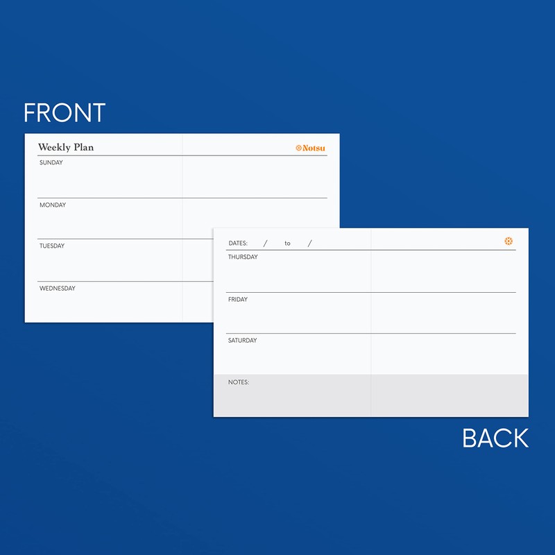 Notsu Week Plan Scored Note Cards (Pack of 50) |