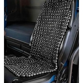 VaygWay Beaded Seat Cover for Cars- Cooling Massaging Cushion for Car Truck Van- Natural Wood Comfortable Breathable Seat Cover (Black, 1 PC)
