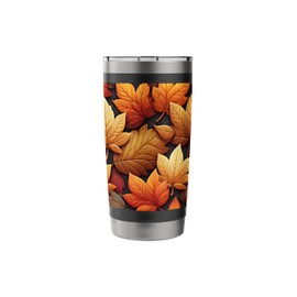 Fall Color Leaves Themed Autumn Colorful Fall Leaf Pattern Stainless Steel Insulated Tumbler