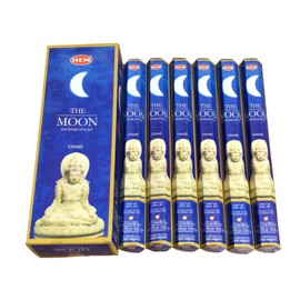 HEM Moon Incense Stick Type, 1 Box (6 tubes x 20 sticks per box = 120 sticks)