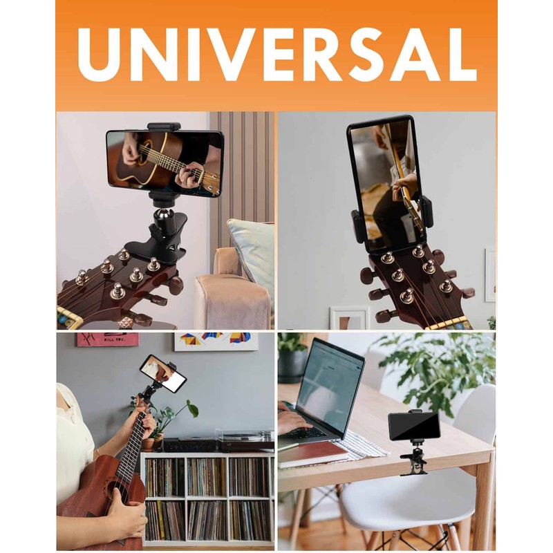LMS Guitar Head Phone Holder Cell Phone Stand Clamp Phone