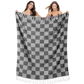 Large Yoga Blanket Turkish Beach Black Throw Black Blanket Towel Women Birthday 30th 40th 50th 60th Ideas Mother Day Grandma Nana Wife Sister Girlfriend Her Female Boss Teacher Father Husband Son