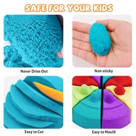 NiToy 22 lbs Value Pack of Moldable Self-Sticking Sand, Never Dries Out Fun for 3 Years and Up Kids, Bulk Refill for Sensory Sand Box Toys, Ideal for Shaping, Squeezing and Molding (Dark Blue)