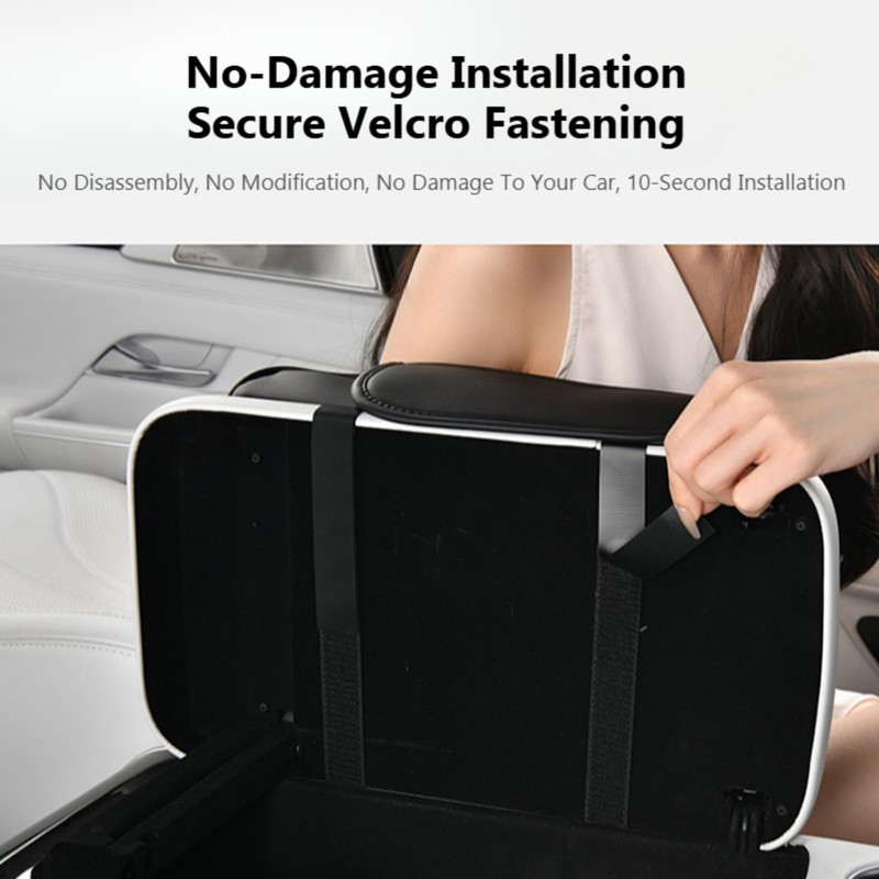 TNDCKP Induction Charging Car Armrest Pad, Leather Center Console Cushion,