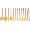 13Pcs 1/4in Hex Shank High Carbon Steel Flat Drill Bit