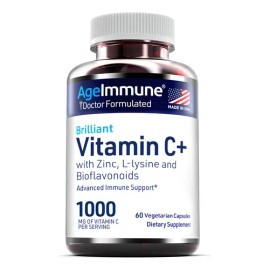 Ageimmune Vitamina C 1000mg Zinc L-lisina 60 Cápsulas