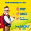 Health4All Kids Iron Chewable 120 Tablets Learning and Growth Support.