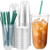 Baderke 25 Set Plastic Cups with Lids and Straws, Disposable