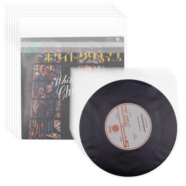 Vinyl Record Sleeves, 7 Inch 50 Pieces Vinyl Record Outer Sleeves and 50 Pieces Inner Sleeves for Vinyl Record Antistatic Plastic Sleeves for Vinyl Record Record, transparent, Modern