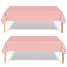 2Pcs Pink Party Tablecloth Decorations for Girls Birthday, Disposable Table Cloth, Table Covers, Dining Tablecover for Indoor or Outdoor Kid Wedding Birthday Picnic Party Decorations