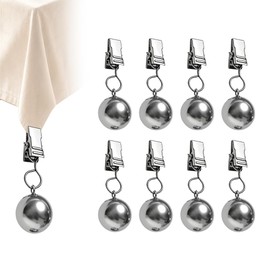 XPJBKC Pesi per Tovaglie, 8 Pezzi Pesi Pesanti per Tovaglia, Palla di Metallo con Clip, per Giardino, Balcone, Campeggio, Outdoor Picnic Party