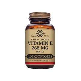 Solgar Natural Source Vitamin E 268 mg (400 IU) Vegetable Softgels - Pack of 100 - Fights Free Radicals - Immune System Support - Vegan and Gluten Free