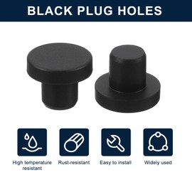 QUARKZMAN Pack of 32 Black Rubber Stoppers, 9 mm Plug Holes for 8.5-8.8 mm/0.33-0.12 Inch Hole