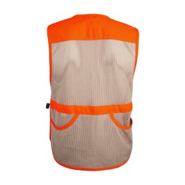 Mooselander Shooting Vest, Range and Skeet Shooting Vest with Right Hand Shoulder Pad (Orange/Khaki, Xtra Small/Small)