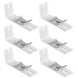 6 Pcs Vertical Blinds L Bracket Vertical Blind Wall Mount with Headrail 1-1/2" C Clamp Brackets 4" Outside Mounting Bracket Clips Vertical Blind Top Code Mounting (Silver)