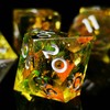 MJDICEOK DND Resin Sharp Edged Dice Set, 7 Pcs Flower
