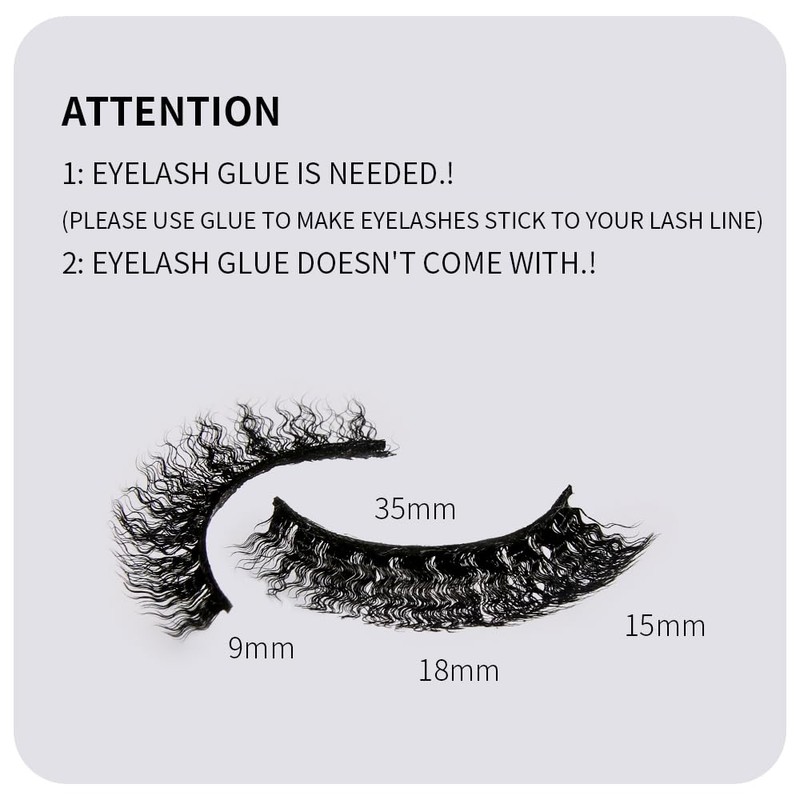 Akara Natural Eyelashes, 7 Pairs, 3D False Eyelashes, Faux Mink
