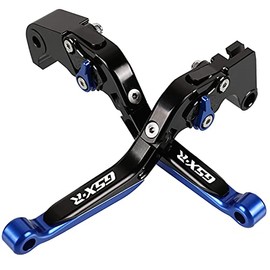 Brake & Clutch Levers Set Foldable Extendable CNC for Suzuki GSX-R1000 GSXR 1000 2005 2006 GSX-R600 GSXR 600 GSX-R750 GSXR 750 2006-2010 Black+Blue