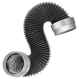 5FT Dryer Vent Hose 4 Inch, 6-Layer Heavy Duty Aluminum Flexible Dryer Duct with Rubber Seal Connectors, Easy-Install Heat Resistant Dryer Exhaust Hose for Tight Spaces, Universal Dryer Hose Vent Kit