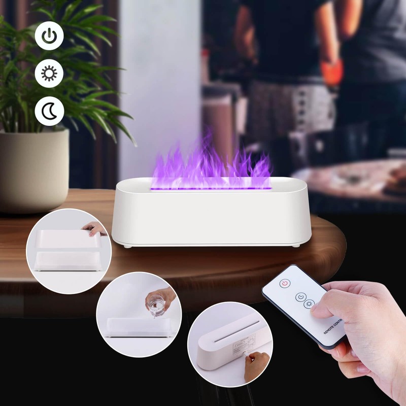 7Color Aroma Diffuser with Remote,Volcano Diffuser for Home Large Room，Flame