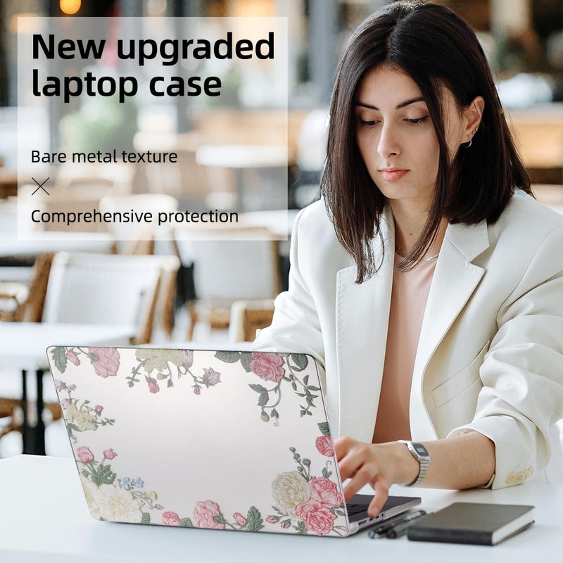 Floral Matte Hard Shell Case for 2026-2021 MacBook Pro 16