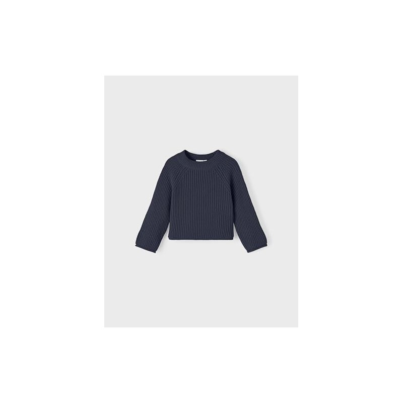 NAME IT Girls' Nmfvenja LS Loose Short Knit Jumper, Dark